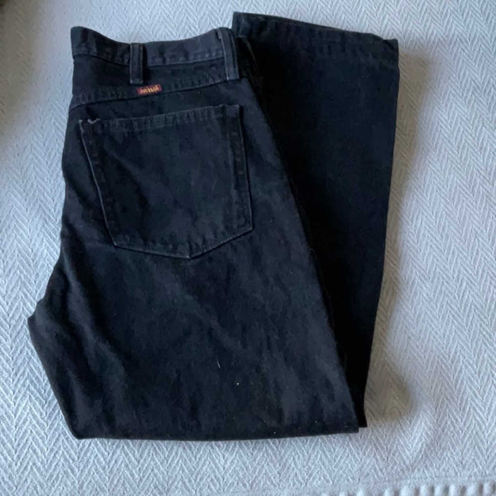 Rustler Classic Jeans Mens Measured 32x30 Black Denim Pants 5 Pocket